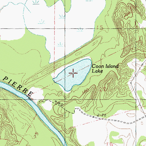 Topographic Map of Coon Island Lake, MS