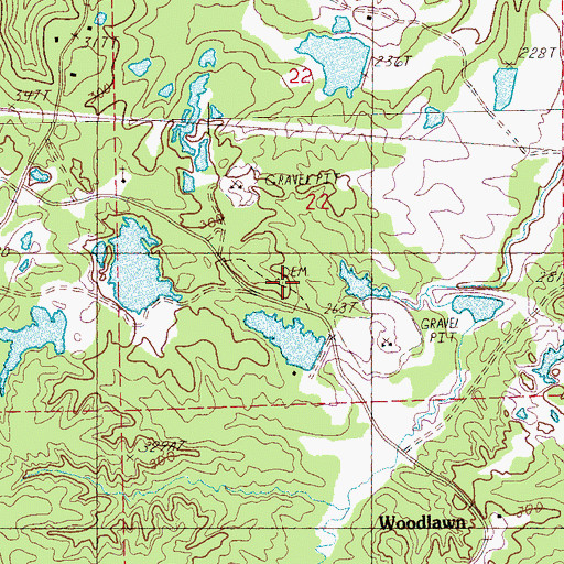 Topographic Map of Coopers Cemetery, MS