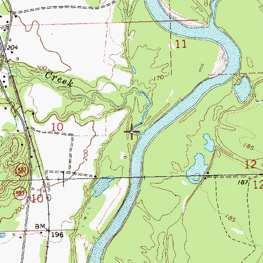Topographic Map of Coopers Creek, MS