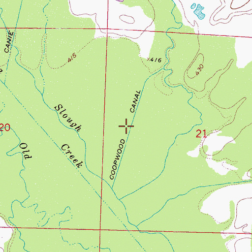 Topographic Map of Coopwood Canal, MS
