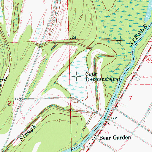 Topographic Map of Cope Impoundment, MS