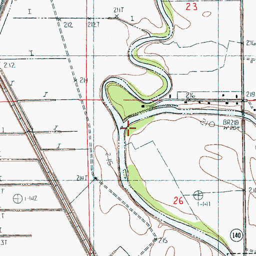 Topographic Map of Left Hand Chute of Little River, AR