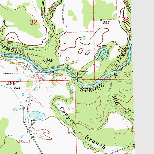 Topographic Map of Copper Branch, MS