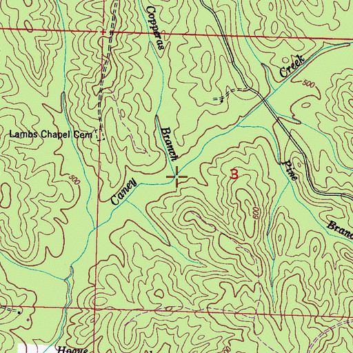 Topographic Map of Copperas Branch, MS