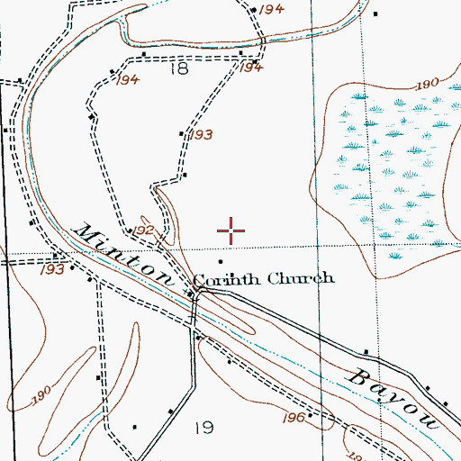 Topographic Map of Corinth Cemetery, MS