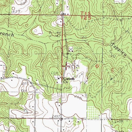 Topographic Map of Corinth Missionary Baptist Church, MS