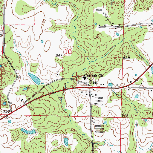 Topographic Map of Corinth Church, MS