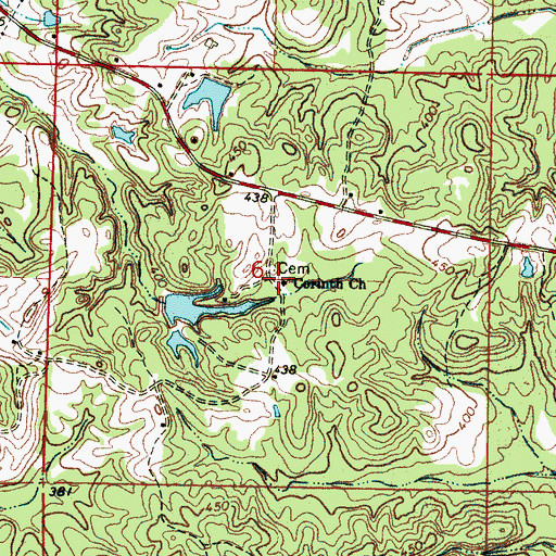 Topographic Map of Corinth Church, MS