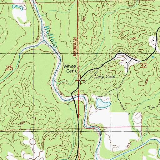 Topographic Map of Cory Cemetery, MS