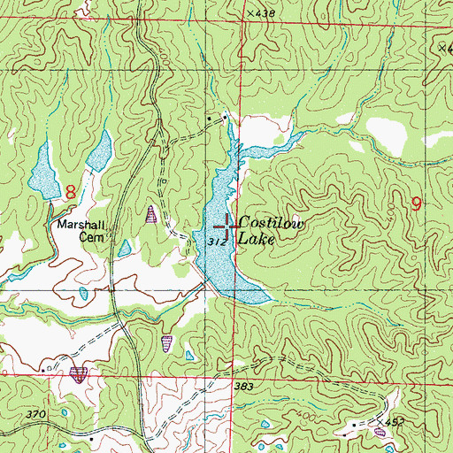Topographic Map of Costilow Lake, MS
