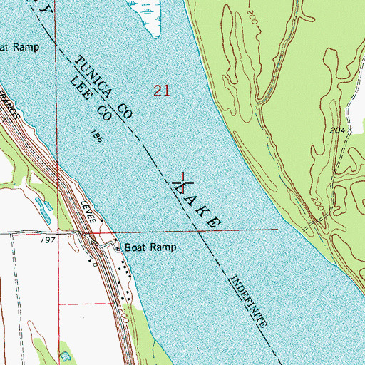 Topographic Map of Midway Lake, MS