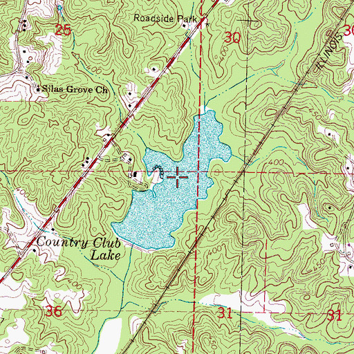 Topographic Map of Country Club Lake, MS