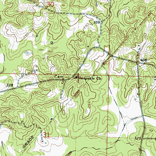 Topographic Map of Couparle Church, MS