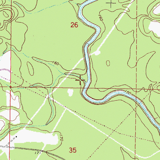 Topographic Map of Courtney Creek, MS