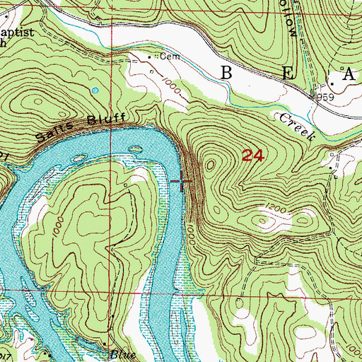 Topographic Map of Township of Beaver, AR