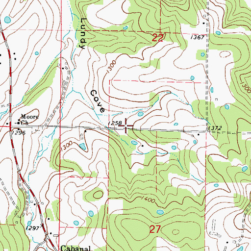 Topographic Map of Township of Cabanal, AR