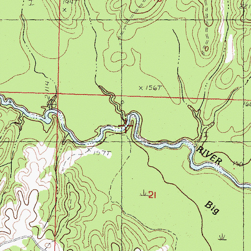 Topographic Map of Cowpen Creek, MS