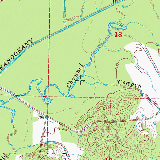 Topographic Map of Cowpen Creek, MS