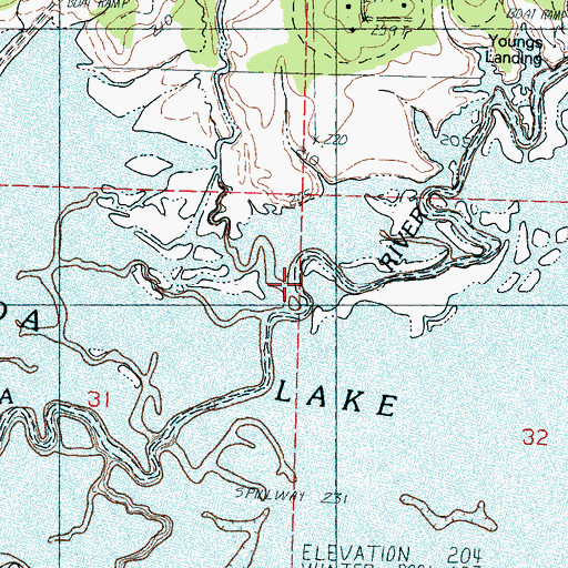 Topographic Map of Cowpen Creek, MS