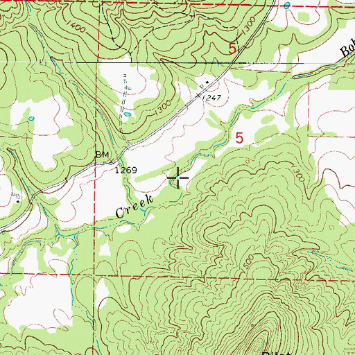 Topographic Map of Township of Carrollton, AR