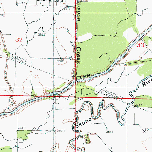 Topographic Map of Cowpen Creek, MS