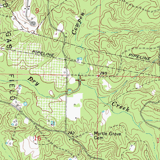 Topographic Map of Cowpen Reed Brake, MS