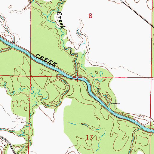 Topographic Map of Cowpenna Creek, MS