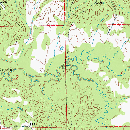 Topographic Map of Cox Creek, MS