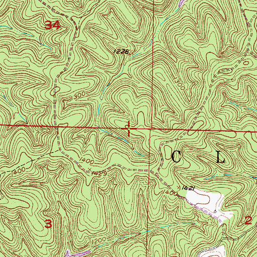 Topographic Map of Township of Clifty (historical), AR