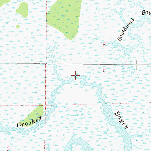 Topographic Map of Crooked Bayou, MS