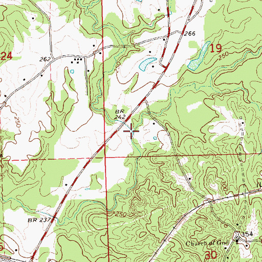 Topographic Map of Crooked Creek, MS