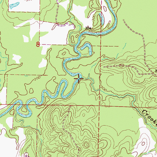Topographic Map of Crooked Creek, MS