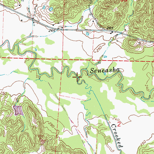 Topographic Map of Crooked Creek, MS