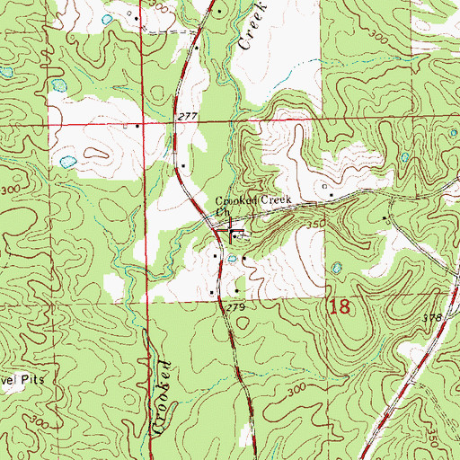 Topographic Map of Crooked Creek Church, MS