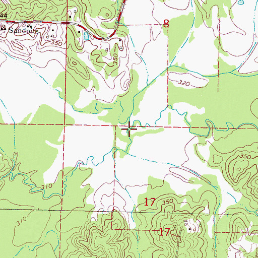 Topographic Map of Cross Branch, MS