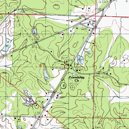 Topographic Map of Cross Road Church, MS