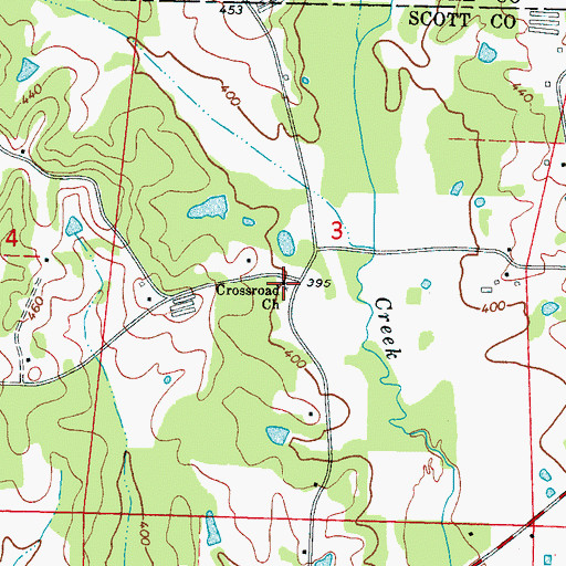 Topographic Map of Crossroad Church, MS