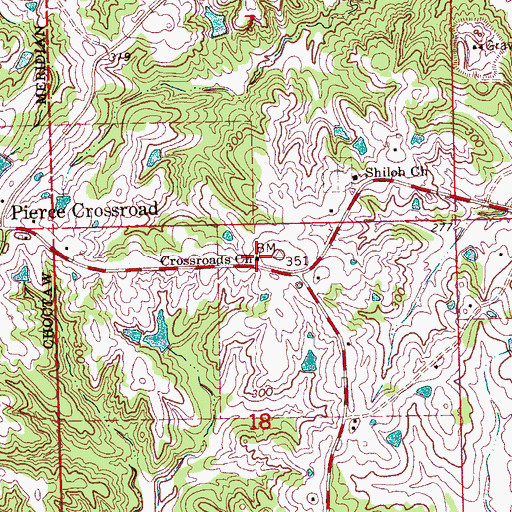Topographic Map of Crossroads Church, MS
