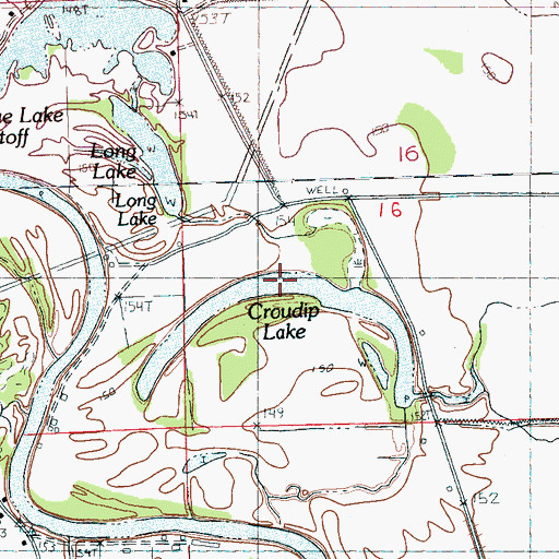 Topographic Map of Croudip Lake, MS