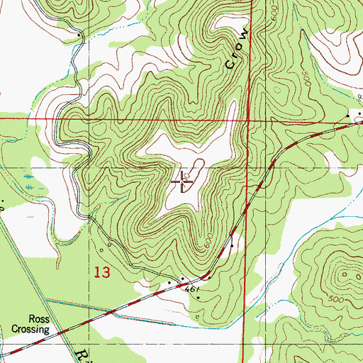 Topographic Map of Crow Mountain, MS