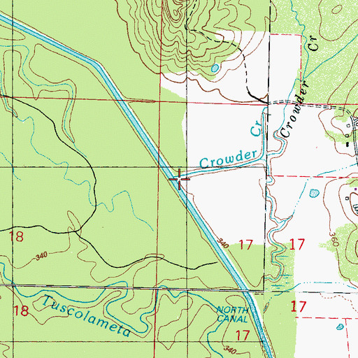 Topographic Map of Crowder Creek, MS