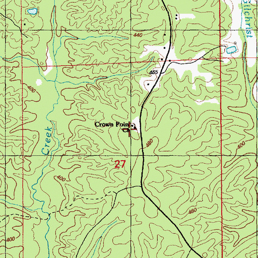 Topographic Map of Crown Point Church, MS