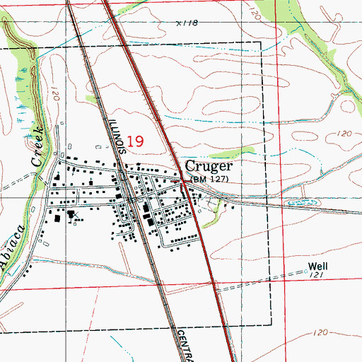 Topographic Map of Cruger, MS