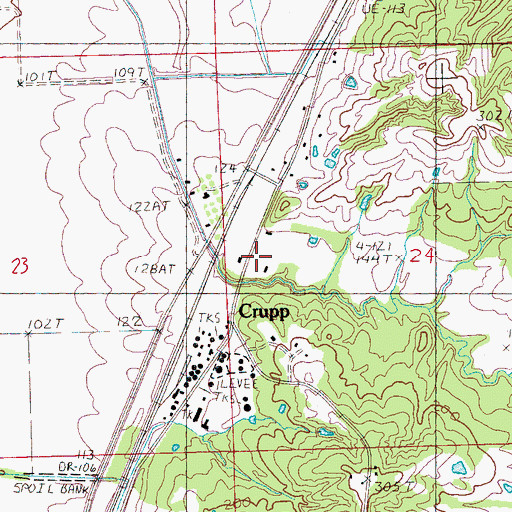 Topographic Map of Crupp, MS
