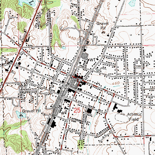 Topographic Map of Crystal Springs, MS