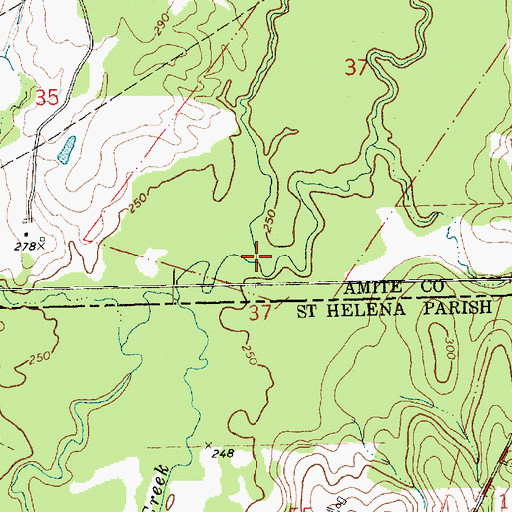 Topographic Map of Cuba Creek, MS