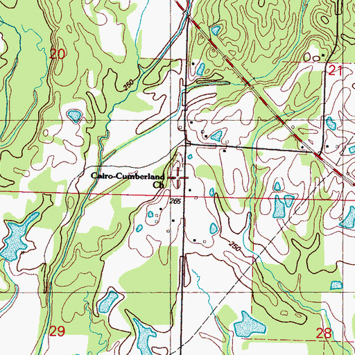 Topographic Map of Cairo-Cumberland Church, MS