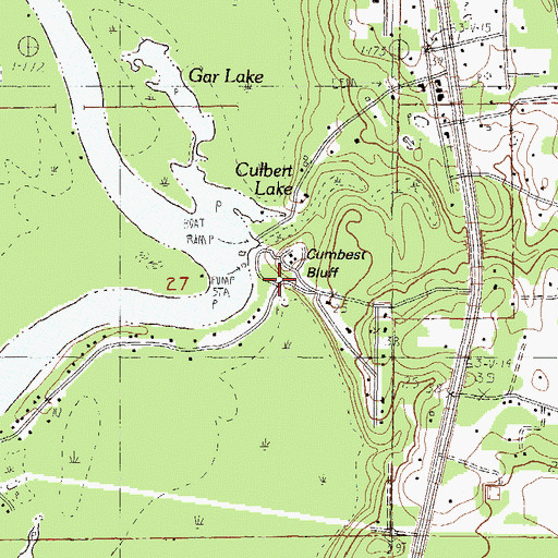 Topographic Map of Cumbest Bluff, MS