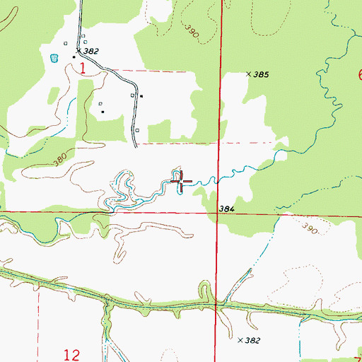 Topographic Map of Cummings Branch, MS