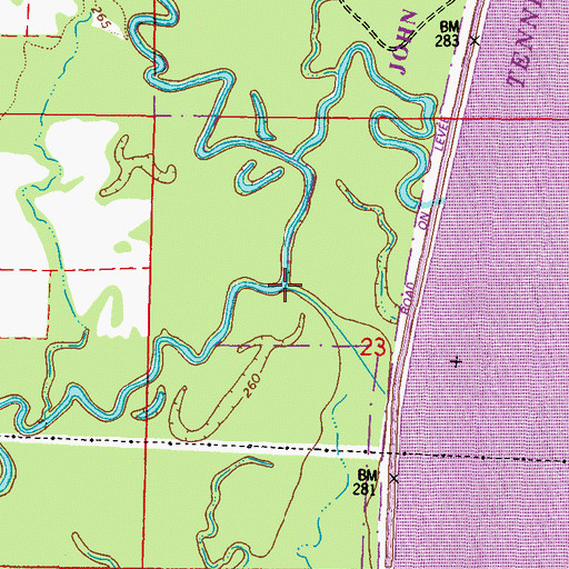 Topographic Map of Cummings Creek, MS
